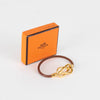 Hermes Tan Leather Gold Twist Bracelet