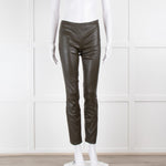 The Row Dark Green Leather Trousers