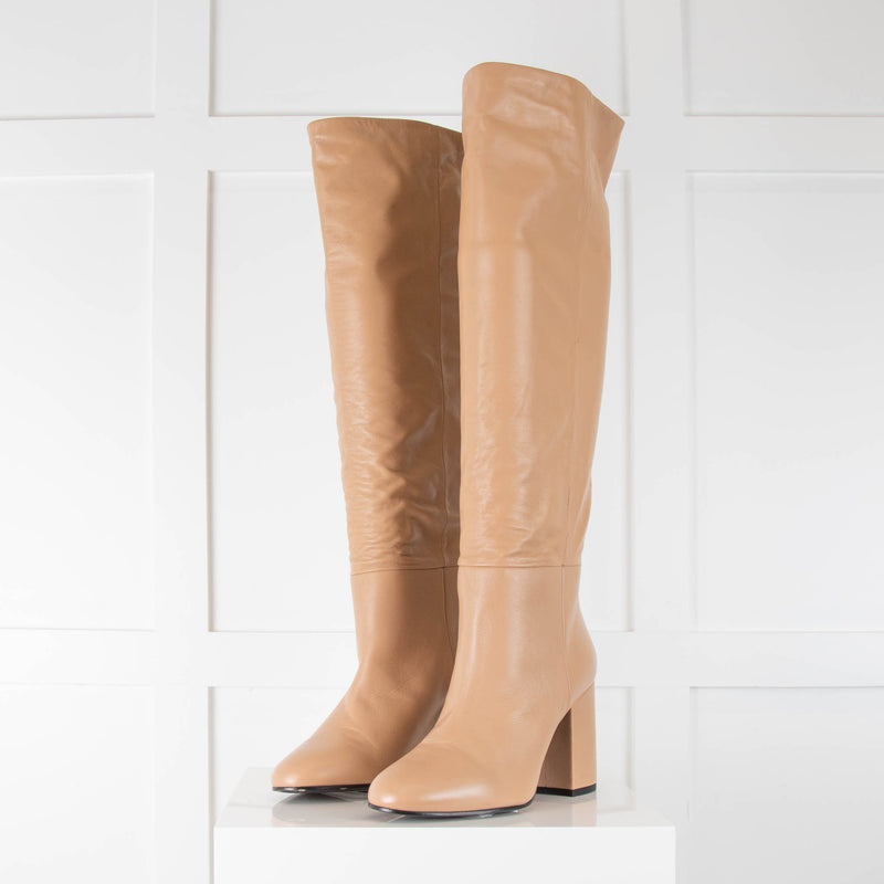 Greymer Nude Knee Boots