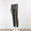 The Row Dark Green Leather Trousers