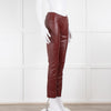 The Row Deep Burgundy Red Leather Trousers