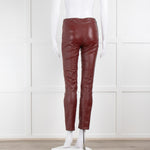 The Row Deep Burgundy Red Leather Trousers