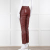 The Row Deep Burgundy Red Leather Trousers