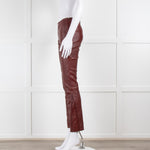 The Row Deep Burgundy Red Leather Trousers