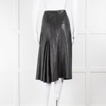 Joseph Black A Line Lambskin Leather Skirt