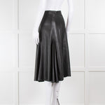 Joseph Black A Line Lambskin Leather Skirt