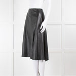 Joseph Black A Line Lambskin Leather Skirt