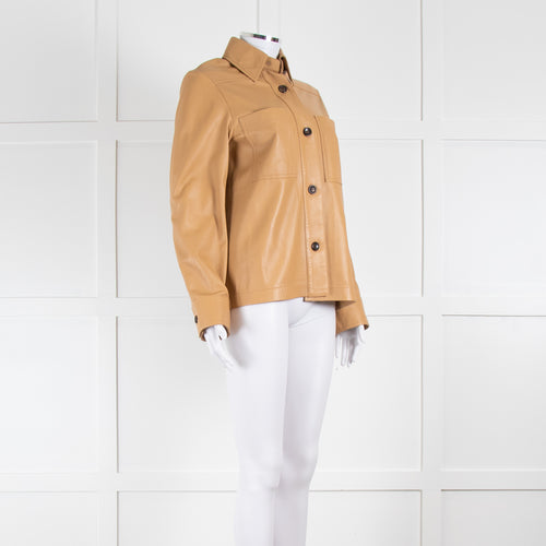 Joseph Camel Leather Shirt Jacket