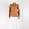 Joseph Brown High Neck Long Sleeve Leather Top