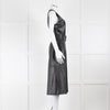 Joseph Black Nappa Leather Belted Sleeveless Dress