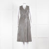 Joseph Grey Nappa Leather Belted Sleeveless Dress