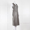 Joseph Grey Nappa Leather Belted Sleeveless Dress