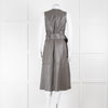 Joseph Grey Nappa Leather Belted Sleeveless Dress