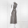 Joseph Grey Nappa Leather Belted Sleeveless Dress