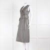 Joseph Grey Nappa Leather Belted Sleeveless Dress