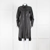 Joseph Black Leather Press Stud Coat Dress