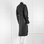 Joseph Black Leather Press Stud Coat Dress