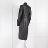 Joseph Black Leather Press Stud Coat Dress