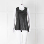 Joseph Black Leather Sleeveless Top