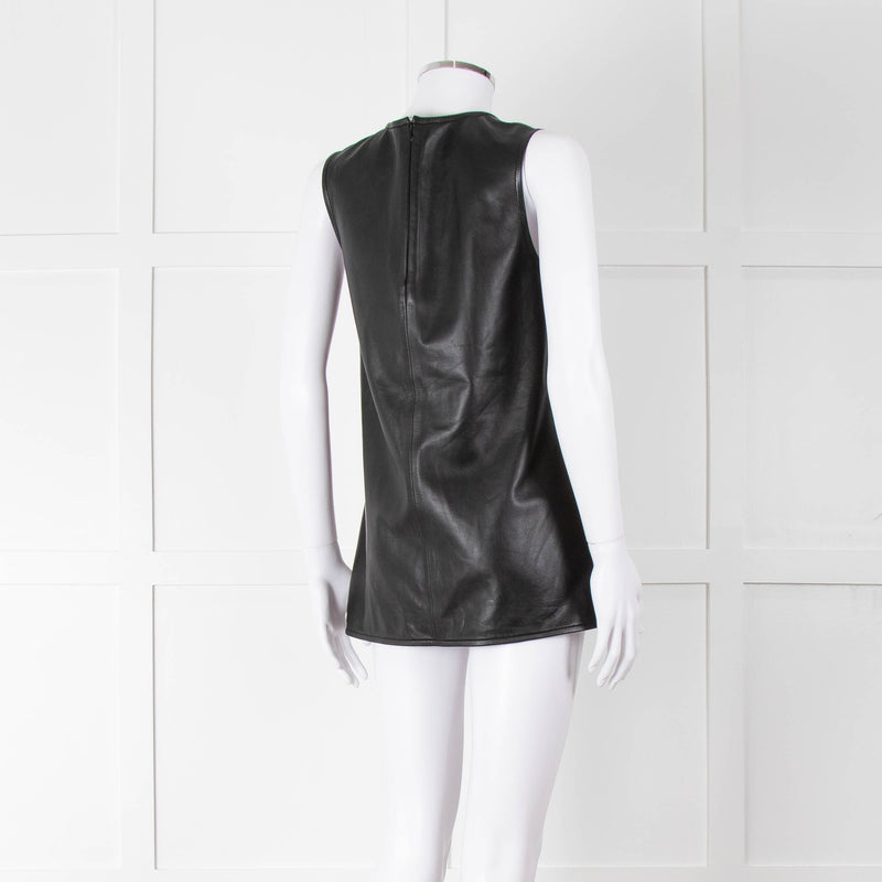 Joseph Black Leather Sleeveless Top