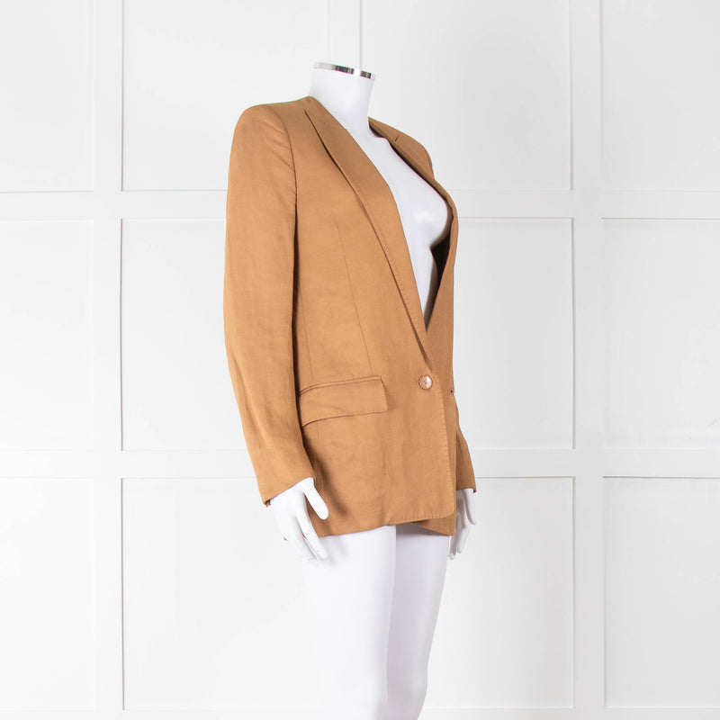 Stella McCartney Tan Linen Blend Blazer Jacket