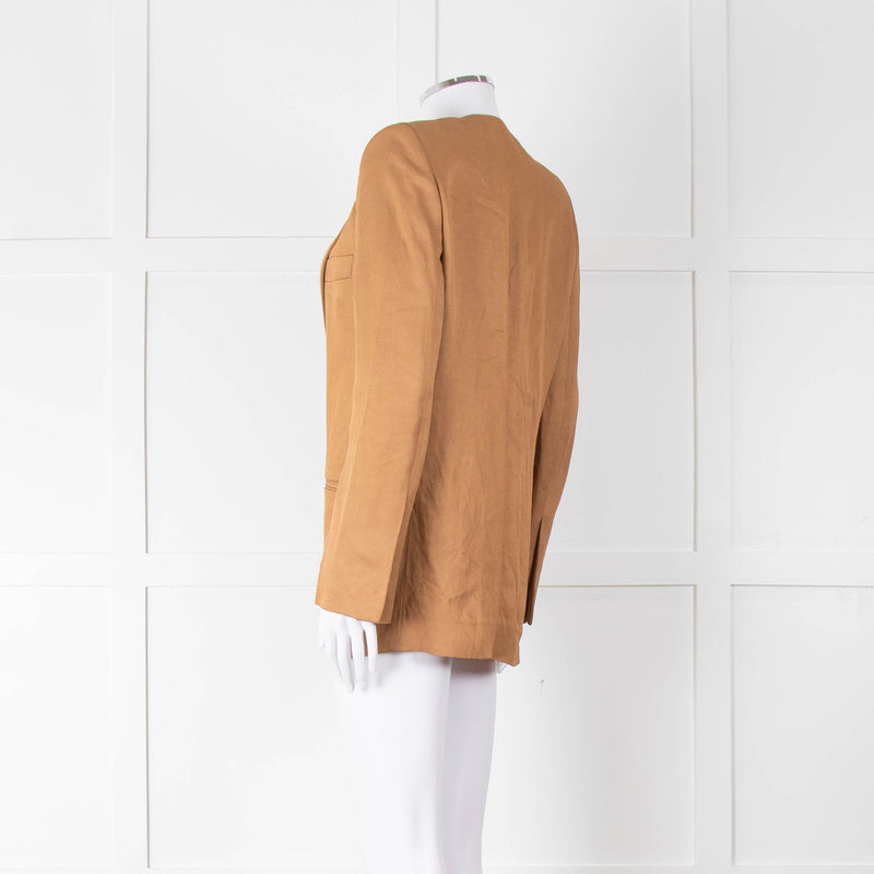 Stella McCartney Tan Linen Blend Blazer Jacket