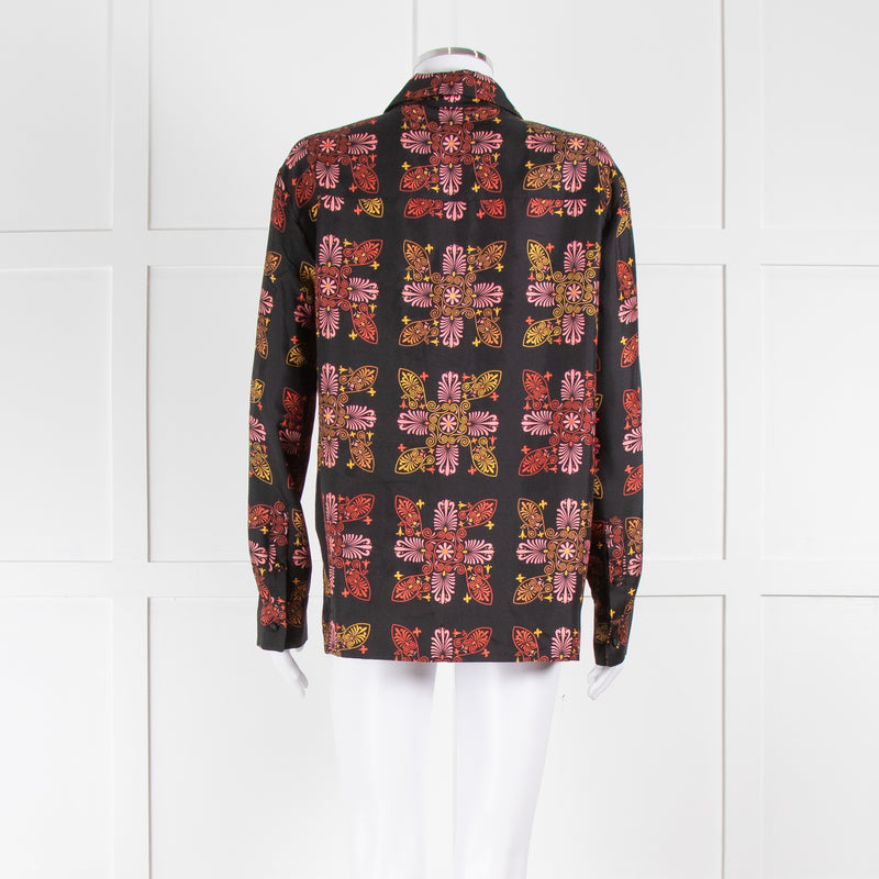 La Double J Black Orange Pink Silk Shirt