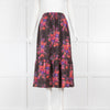 MCQ Black Orange Floral Elasticated Waist Midi Skirt