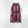 MCQ Black Orange Floral Elasticated Waist Midi Skirt