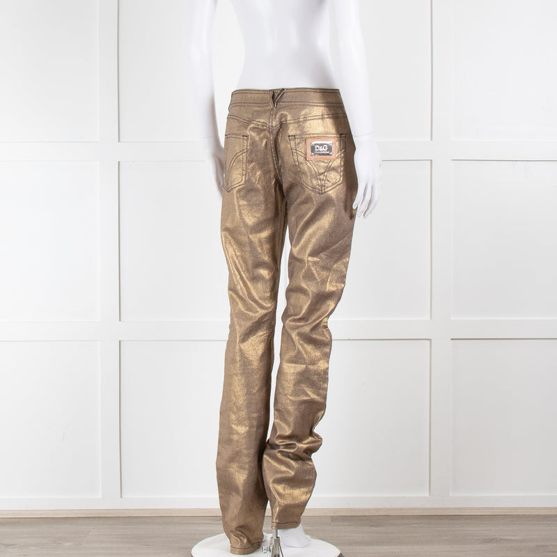 Dolce & Gabbana Gold Straight Leg Jeans