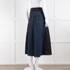 ME + EM Blue And Black Denim A-Line Skirt