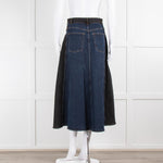 ME + EM Blue And Black Denim A-Line Skirt