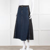 ME + EM Blue And Black Denim A-Line Skirt