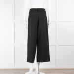 ME + EM Black High Waisted Belted Cropped Wide Trousers