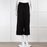 ME + EM Black Jersey Elasticated High Waisted Cropped Trousers