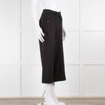 ME + EM Black Jersey Elasticated High Waisted Cropped Trousers