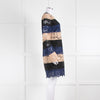 MSGM Black Beige Navy Lace Long Sleeve Dress