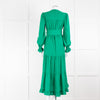 ME + EM Green Tiered V-Neck Belted Maxi Dress