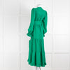 ME + EM Green Tiered V-Neck Belted Maxi Dress