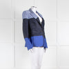 Escada Blue 3 Tone Satin Blazer Jacket