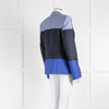 Escada Blue 3 Tone Satin Blazer Jacket