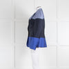 Escada Blue 3 Tone Satin Blazer Jacket