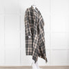 Isabel Marant Etoile Fringed Black And Grey Check Wool Blend Coat