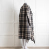 Isabel Marant Etoile Fringed Black And Grey Check Wool Blend Coat