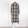 Isabel Marant Etoile Fringed Black And Grey Check Wool Blend Coat