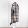 Isabel Marant Etoile Fringed Black And Grey Check Wool Blend Coat