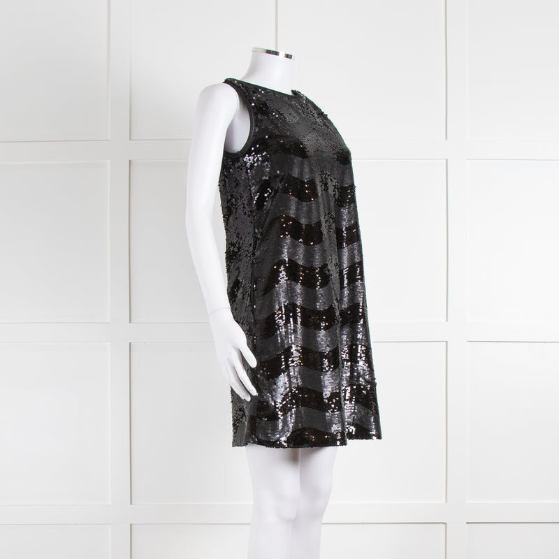 Emporio Armani Black Sequin Sleeveless Dress