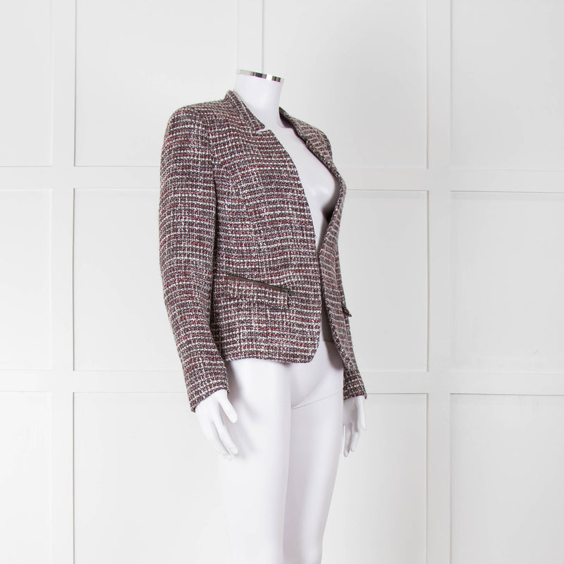 Helene Berman Navy White Red Tweed Jacket