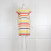 Weekend Max Mara Beige Multi Stripe Cap Sleeve Dress