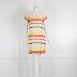 Weekend Max Mara Beige Multi Stripe Cap Sleeve Dress